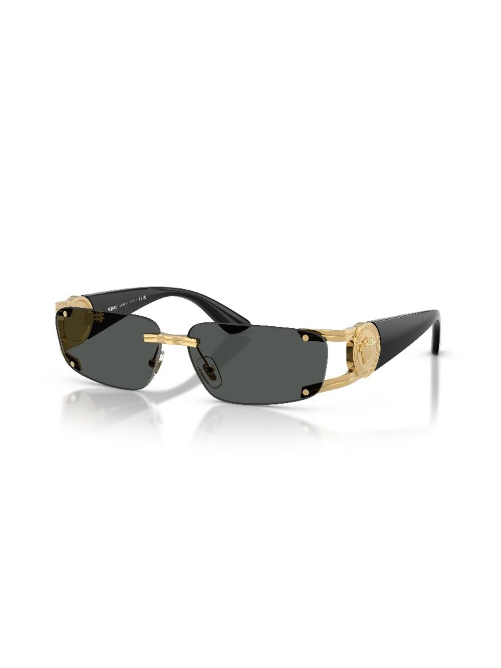New Versace Men's Sunglasses Gold Grey Lens Metal Frame VE2291 100287 59